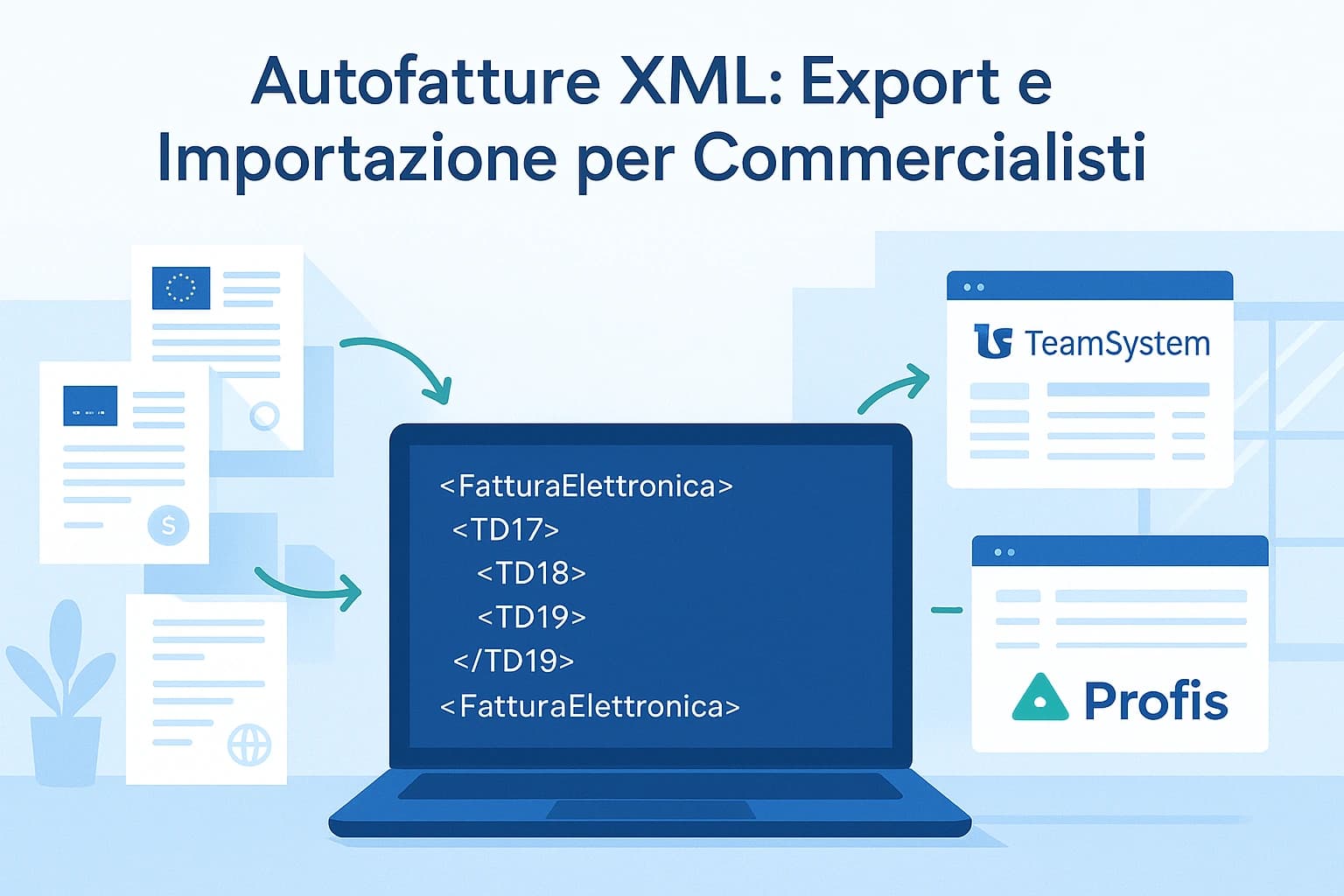 Export XML autofatture per importazione gestionale Teamsystem Profis